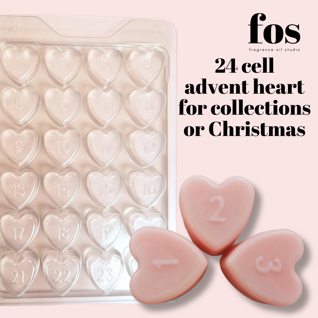 Heart Numbered Advent Calendar Clamshells 1-24