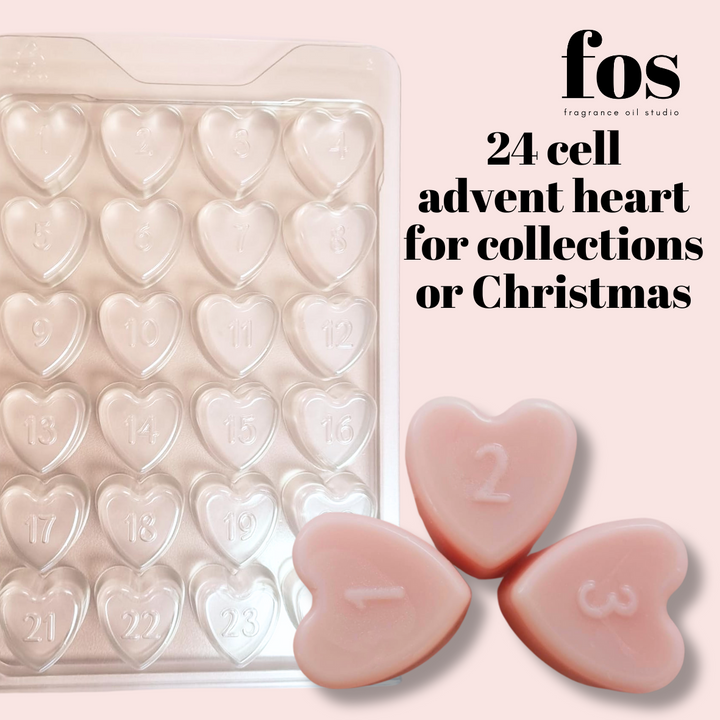 Heart Numbered Advent Calendar Clamshells 1-24