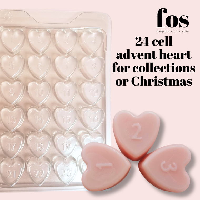 Heart Numbered Advent Calendar Clamshells 1-24
