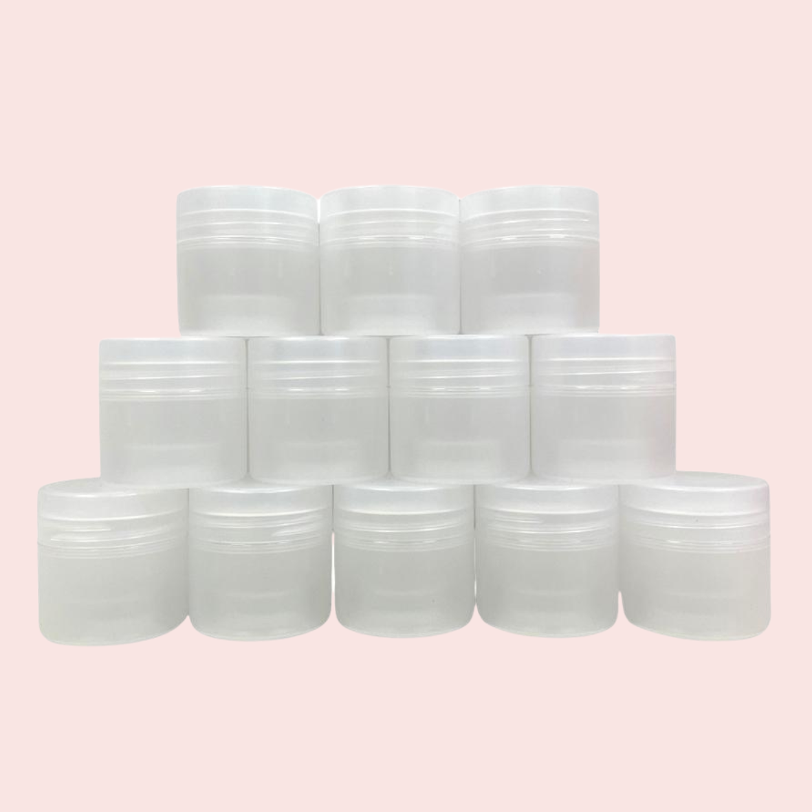 Frosted body butter jars