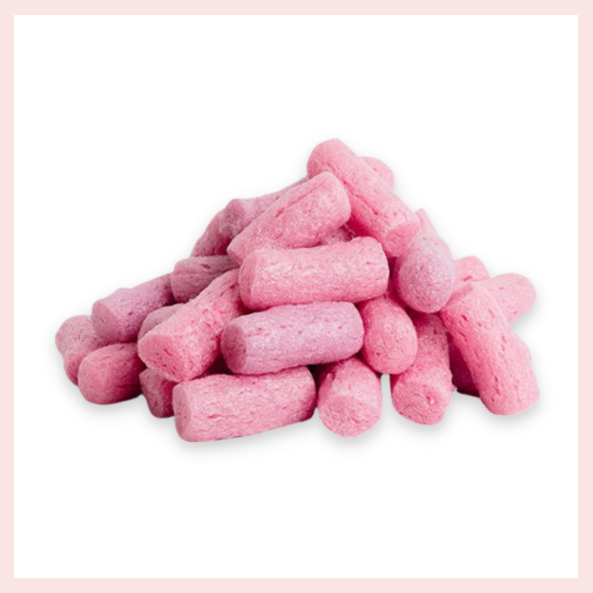 Pink packing peanuts